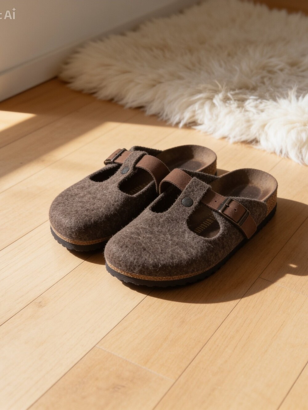 Birkenstock Boston Wool Felt Clogs Size 38 Grey